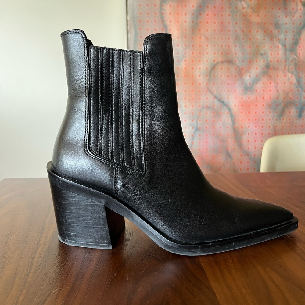 Zara black western ankle boot size 38